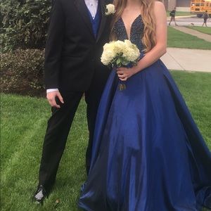 Sherri Hill Blue Aline Prom Dress Style #32336